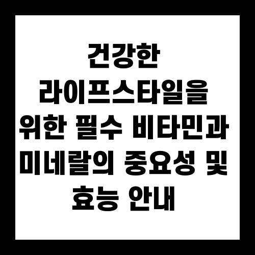 건강한 라이프스타일을 위한 필수 비타민과 미네랄의 중요성 및 효능 안내