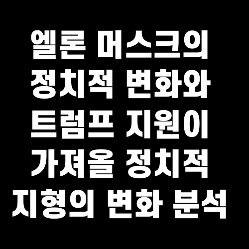 엘론 머스크의 정치적 변화와 트럼프 지원이 가져올 정치적 지형의 변화 분석