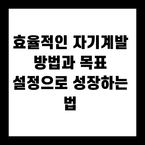 효율적인 자기계발 방법과 목표 설정으로 성장하는 법