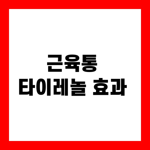근육통 타이레놀 효과